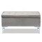 Baxton Studio Mabel Grey Velvet Upholstered Silver Finished Storage Ottoman 165-10678 - alternate 9